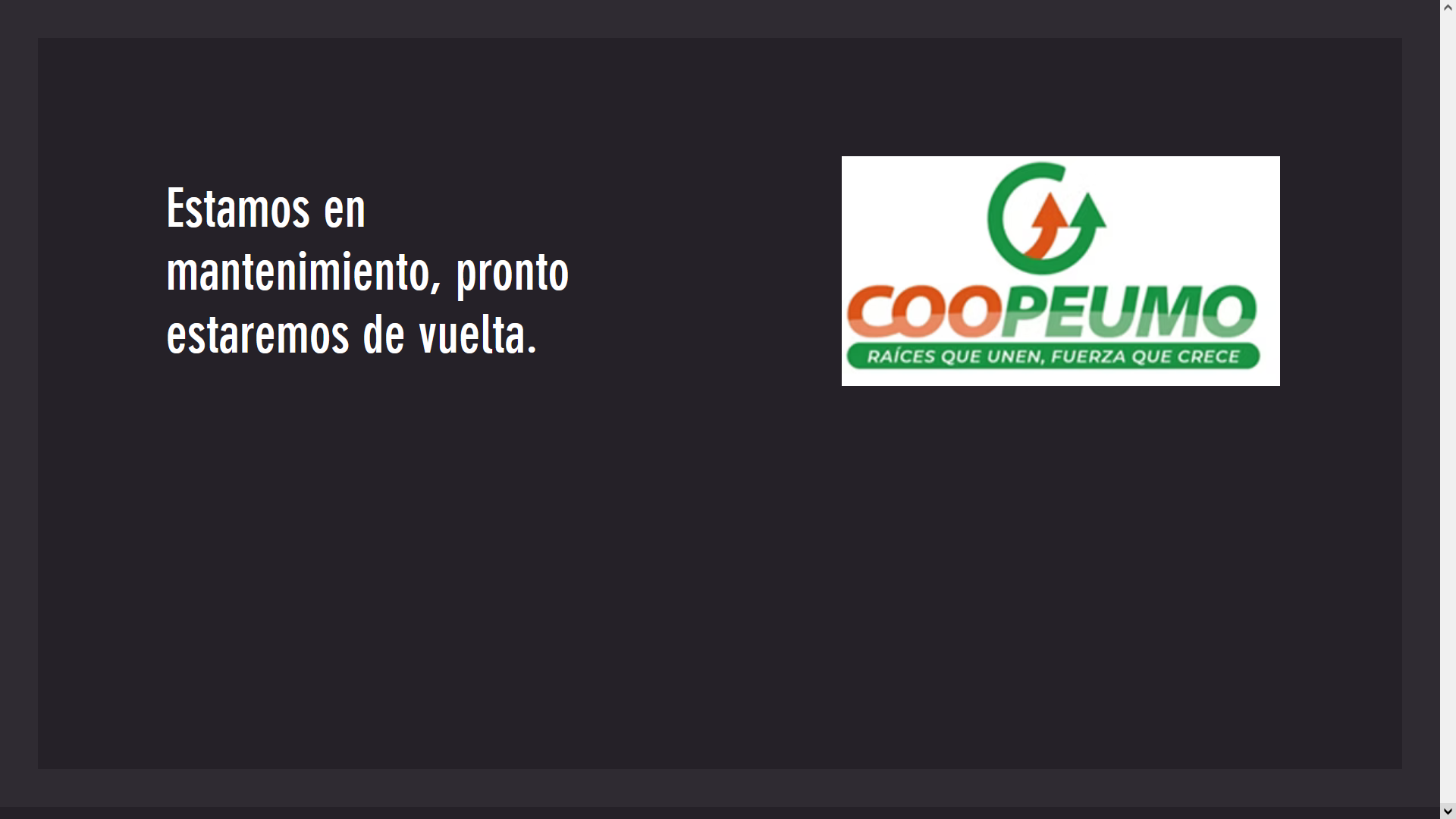 Estamos en mantenimiento - COOPEUMO